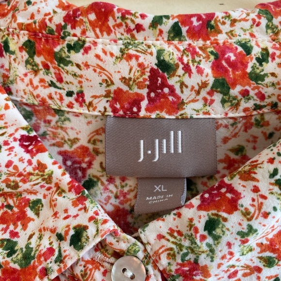 J. Jill Floral Button Down Top Long sleeve Boho Women’s XL Cottagecore Fairy - Picture 5 of 9